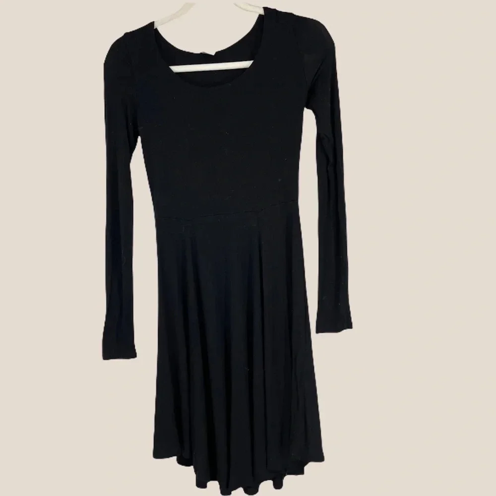 Peruvian Connection black midi ballet dress viscose spandex XS - Picture 1 of 5